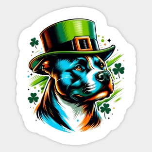 Staffordshire Bull Terrier's St Patrick's Day Festive Spirit Sticker